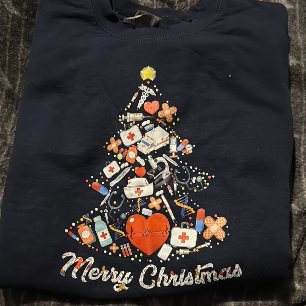 Navy Christmas Tree Sweater